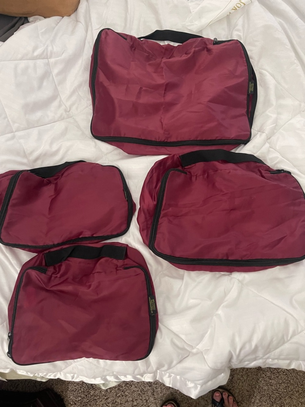 Maroon Travel Packing Cube Set